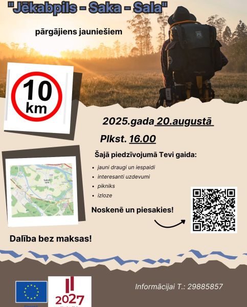 Pārgājiens Jēkabpils novada jauniešiem “Jēkabpils – Saka – Sala” 