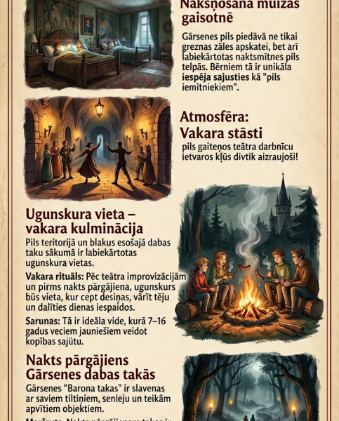 Gārsenes pils piedzīvojums: Naktsmājas un Uguns maģija