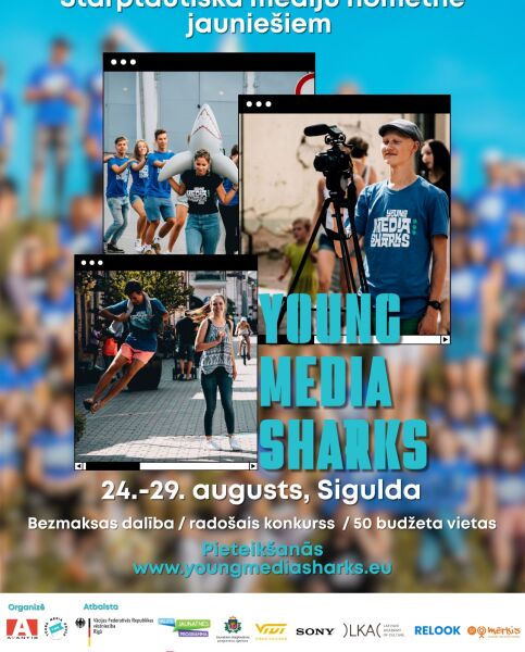  Jauniešus aicina pieteikties bezmaksas starptautiskajai mediju nometnei  „Young Media Sharks”