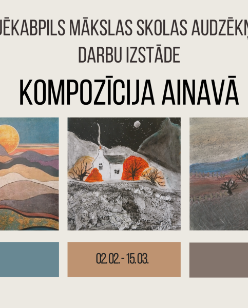 Ainava Jēkabpils mākslas skolas audzēkņu darbos 