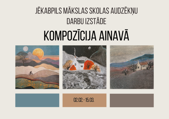 Ainava Jēkabpils mākslas skolas audzēkņu darbos 